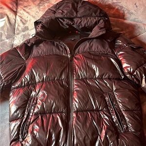 Shiny Black Puffer Jacket Micheal Kors